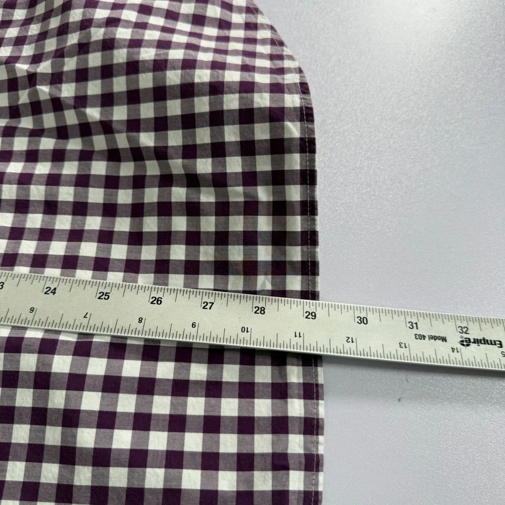 Untuckit Shirt‎ Mens Large Purple Button Up Long Sleeve Gingham Check Casual